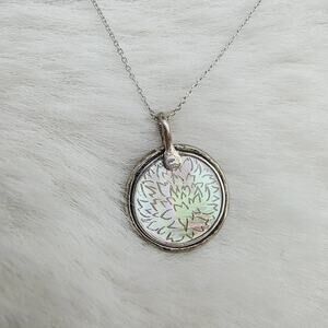 NEW Free Spirit Peyote Bird Silver Chain Necklace Lotus Flower Coin Pendant